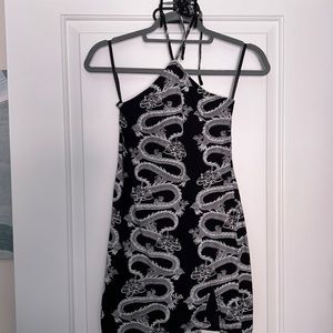 Black Dragon halter neck dress
